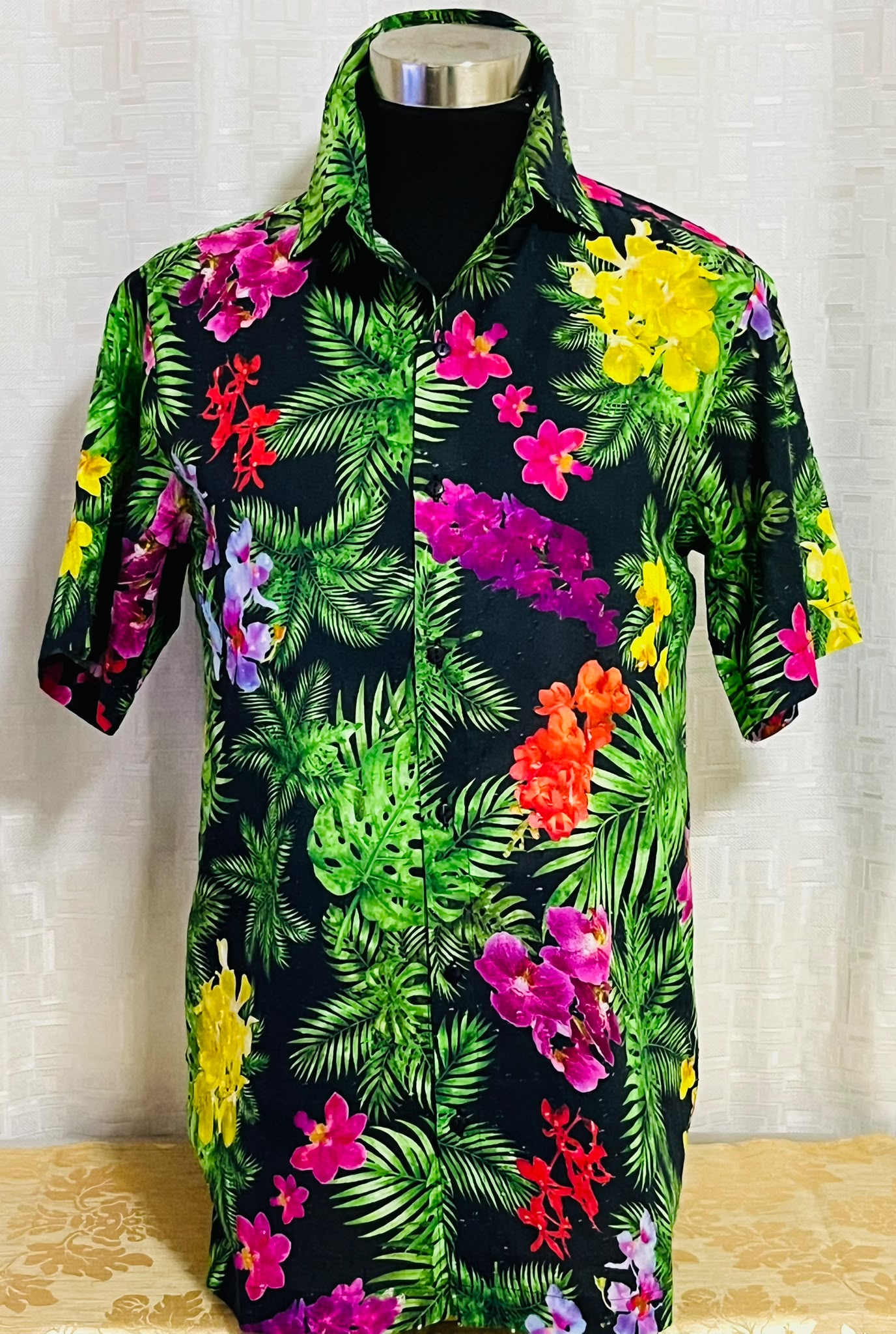 VIP Orchid Garden Shirt - Midnight Black